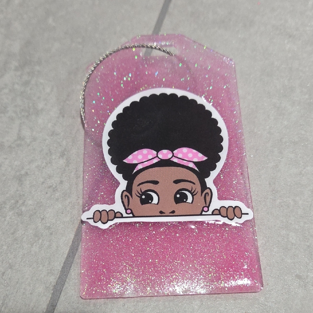 💖🧳🎒Pink Glitter Luggage/Backpack with Cartoon Design